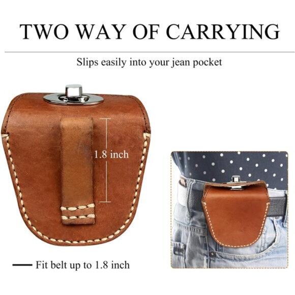 KOSIBATE Ammo Pouch, Genuine Leather Ammo Holder Bag Storage for .22 22LR .38 - Picture 5 of 8